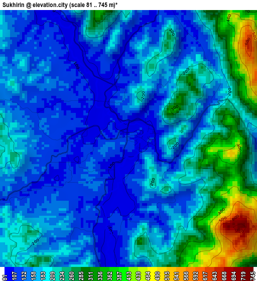 Sukhirin elevation map