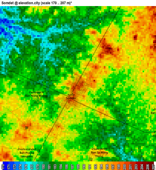 Somdet elevation map