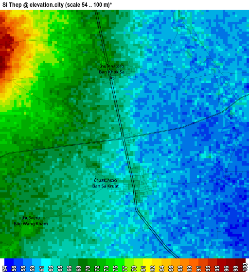 Si Thep elevation map