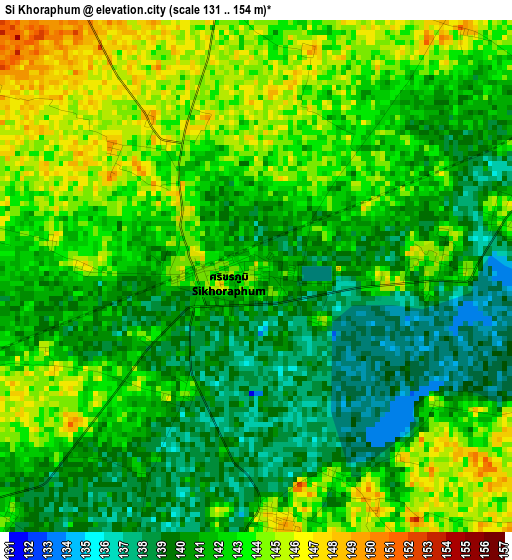 Si Khoraphum elevation map