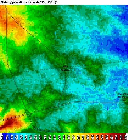 Sikhio elevation map