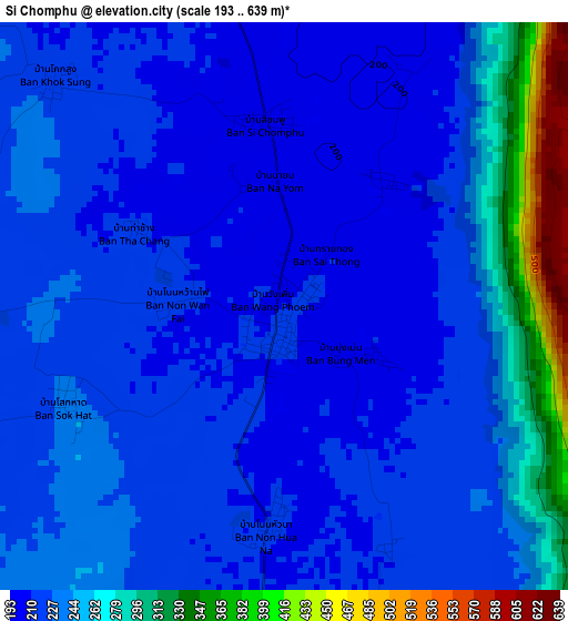 Si Chomphu elevation map