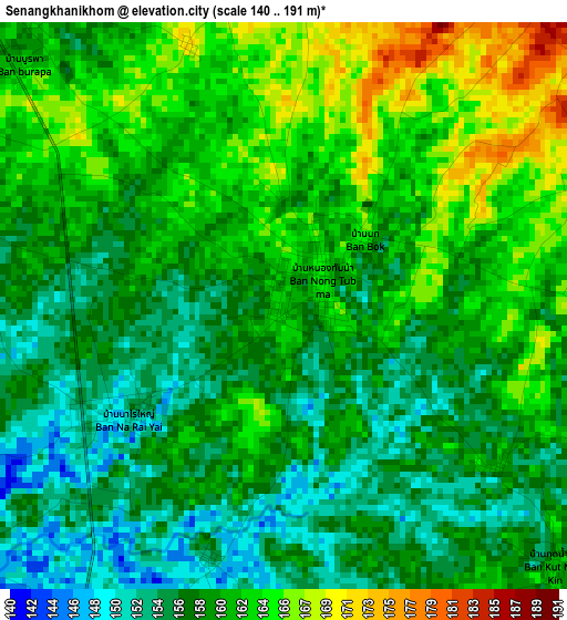 Senangkhanikhom elevation map