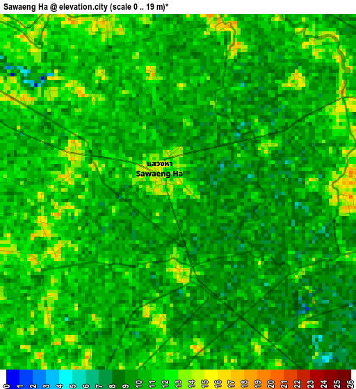 Sawaeng Ha elevation map