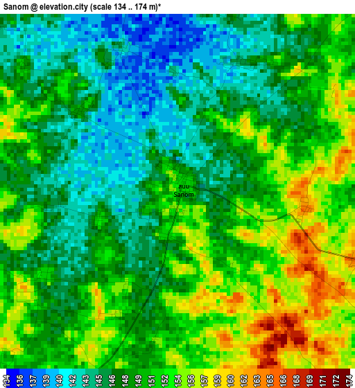 Sanom elevation map