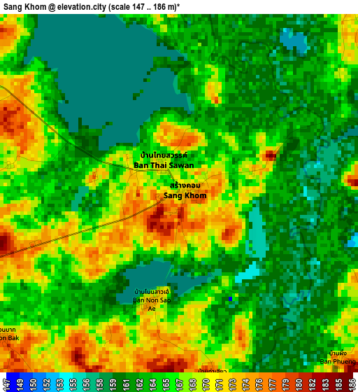 Sang Khom elevation map