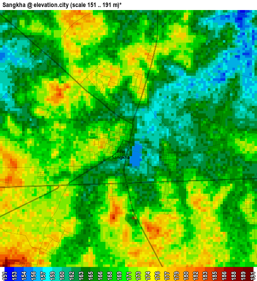 Sangkha elevation map