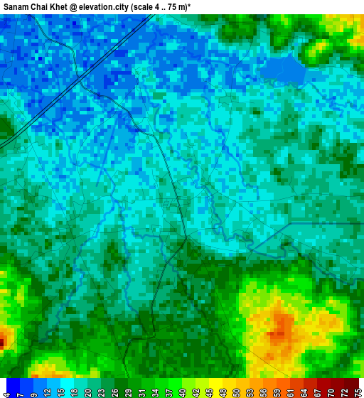 Sanam Chai Khet elevation map