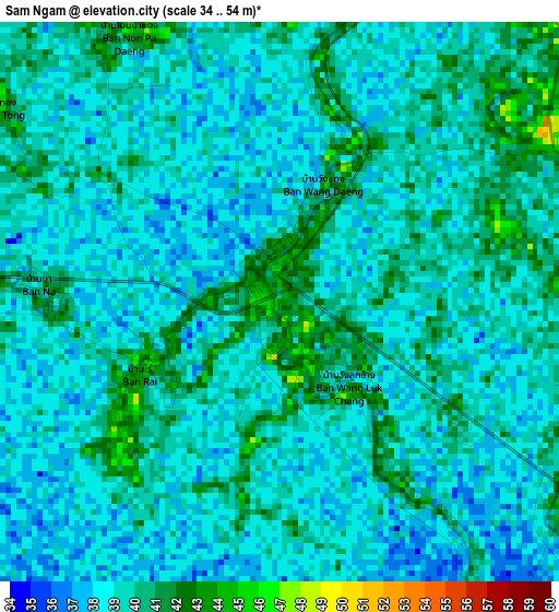 Sam Ngam elevation map