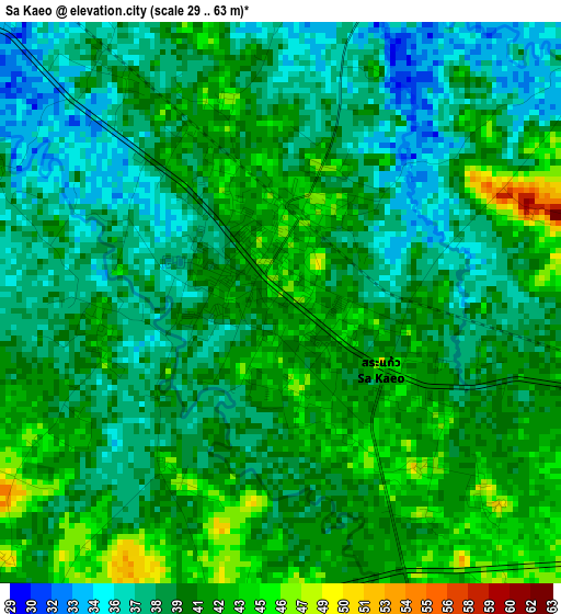 Sa Kaeo elevation map