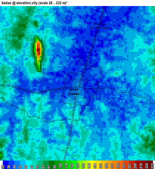 Sadao elevation map