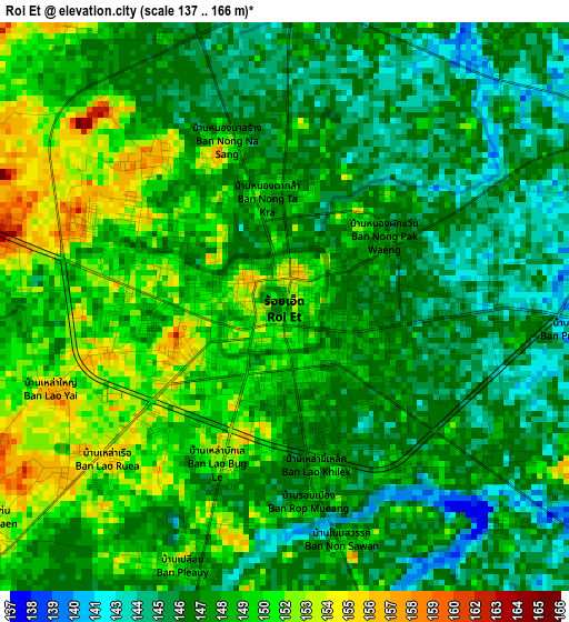 Roi Et elevation map