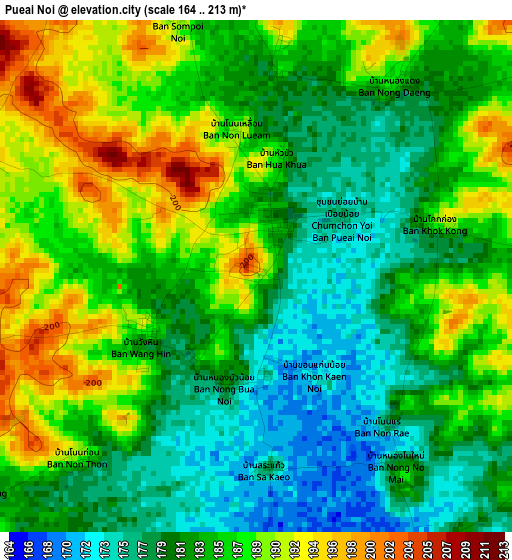 Pueai Noi elevation map