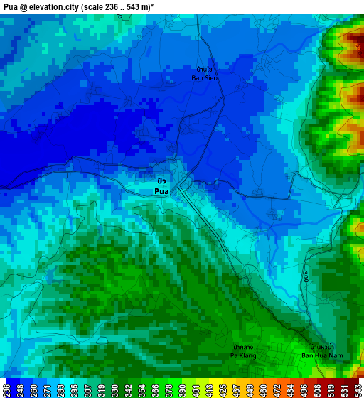 Pua elevation map