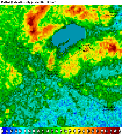 Prathai elevation map