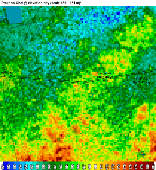 Prakhon Chai elevation map