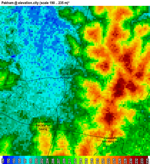 Pakham elevation map