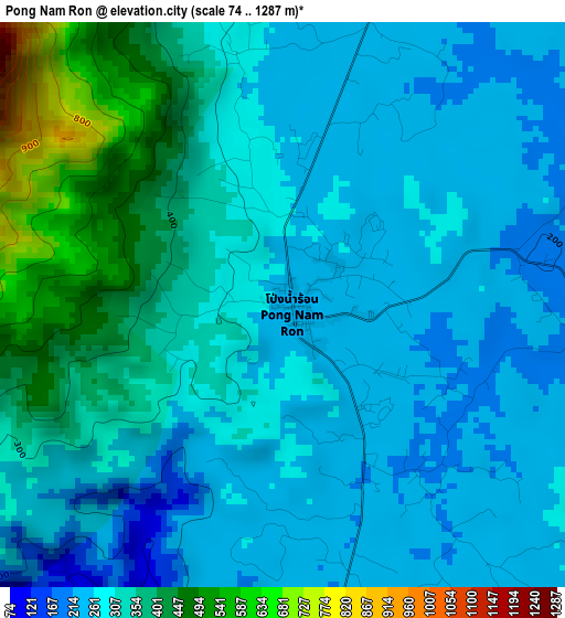 Pong Nam Ron elevation map