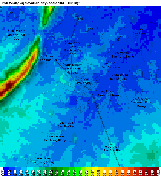 Phu Wiang elevation map