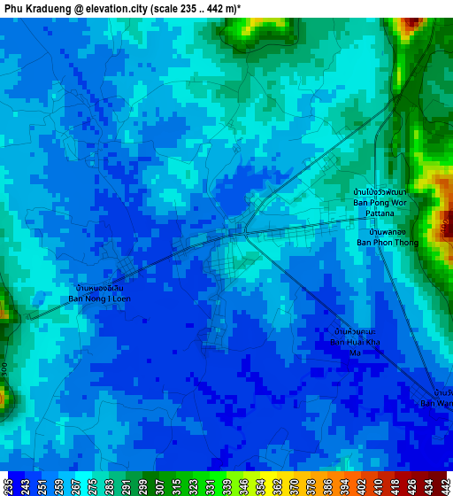 Phu Kradueng elevation map