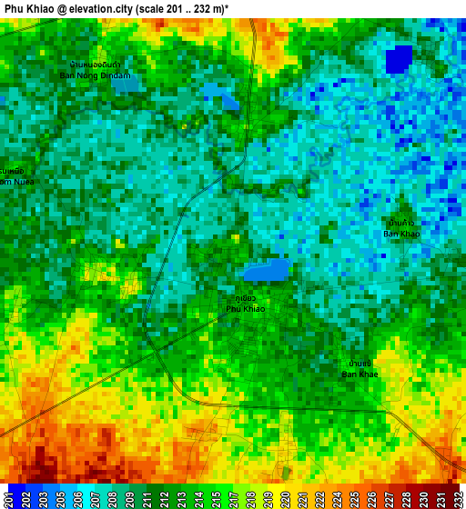 Phu Khiao elevation map