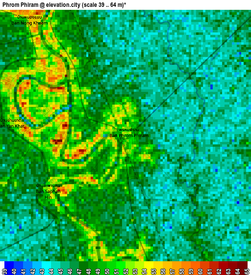 Phrom Phiram elevation map