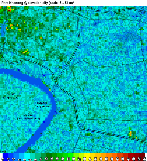 Phra Khanong elevation map