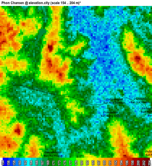 Phon Charoen elevation map