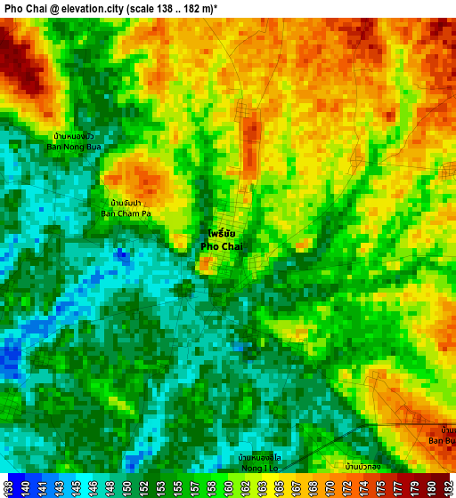 Pho Chai elevation map