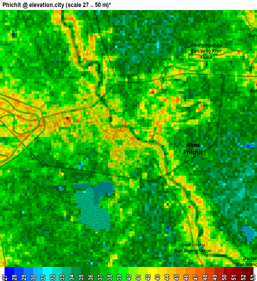 Phichit elevation map