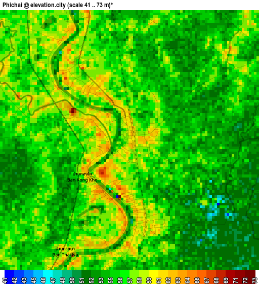 Phichai elevation map