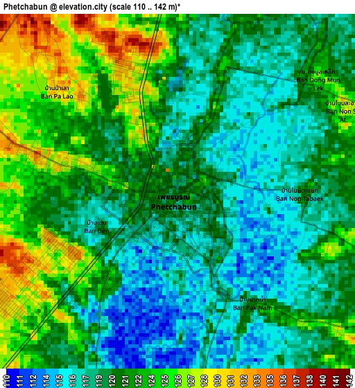 Phetchabun elevation map