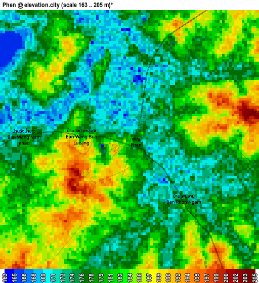 Phen elevation map