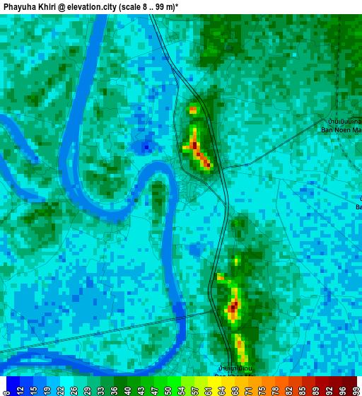 Phayuha Khiri elevation map