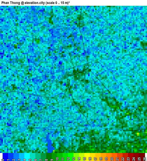 Phan Thong elevation map