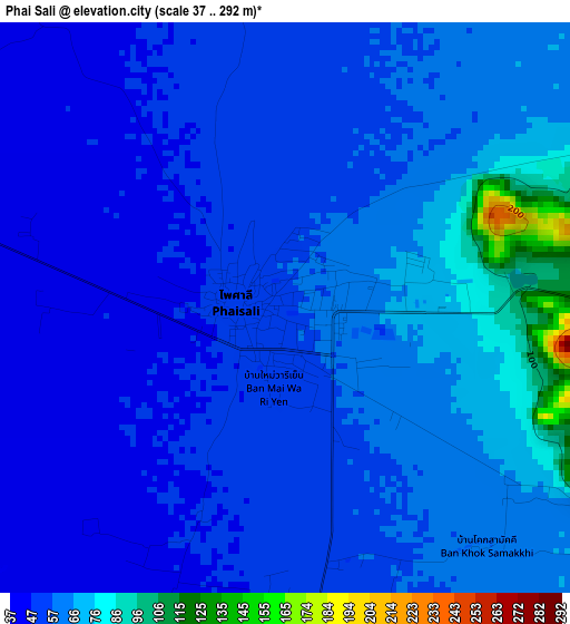 Phai Sali elevation map