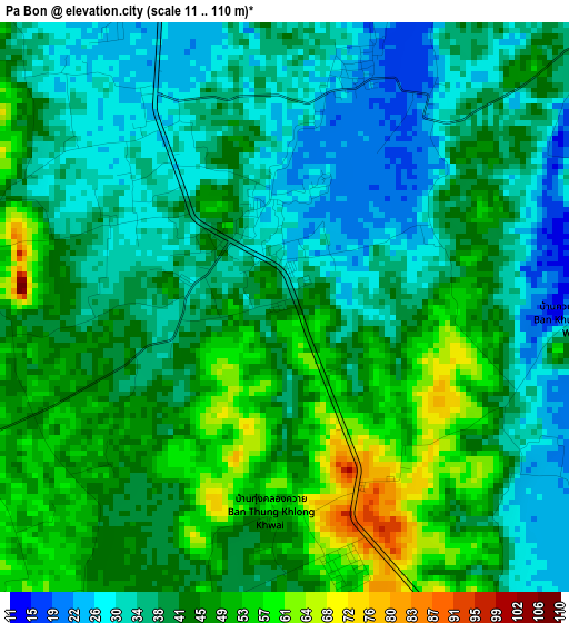 Pa Bon elevation map