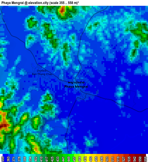 Phaya Mengrai elevation map