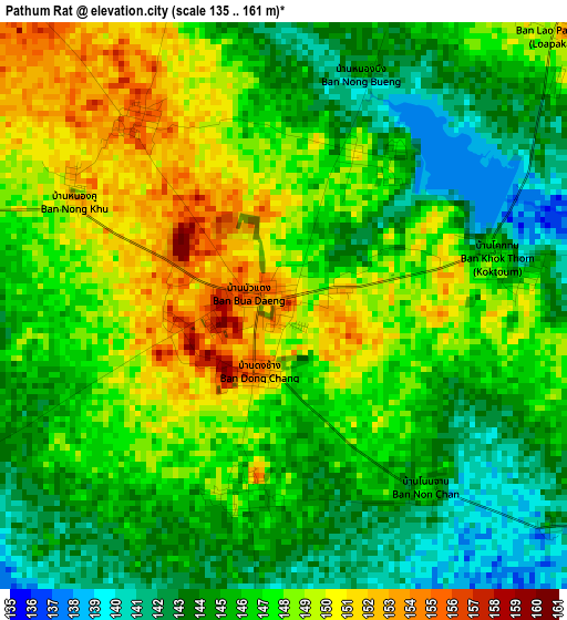 Pathum Rat elevation map