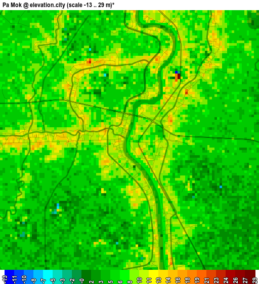 Pa Mok elevation map