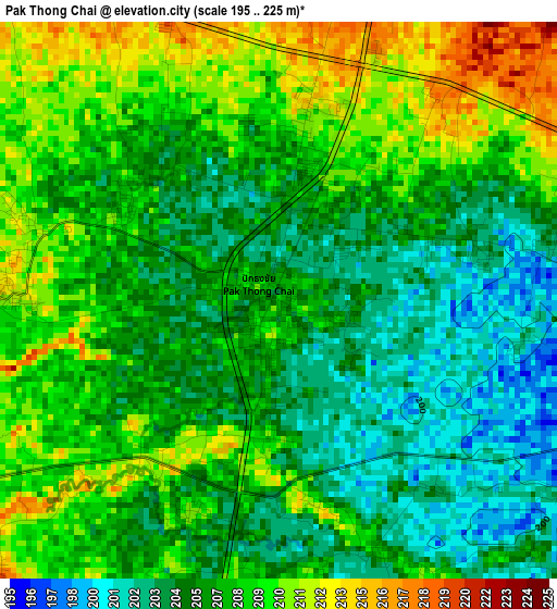 Pak Thong Chai elevation map