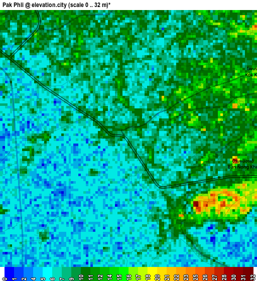 Pak Phli elevation map