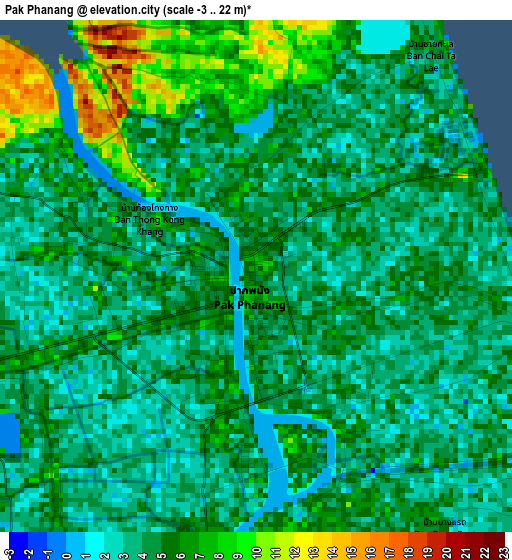 Pak Phanang elevation map