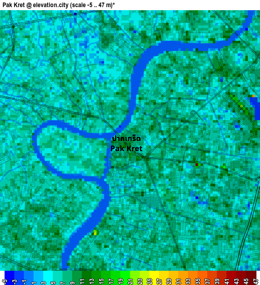 Pak Kret elevation map