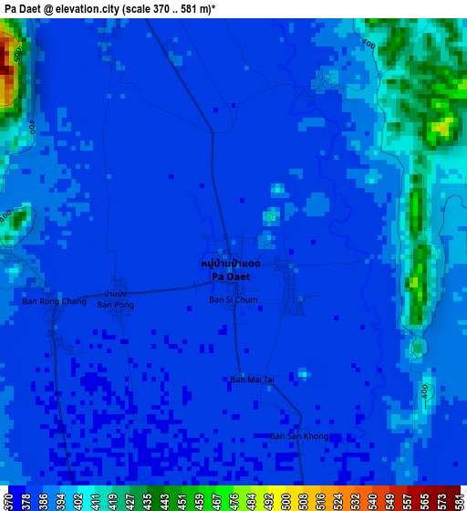 Pa Daet elevation map