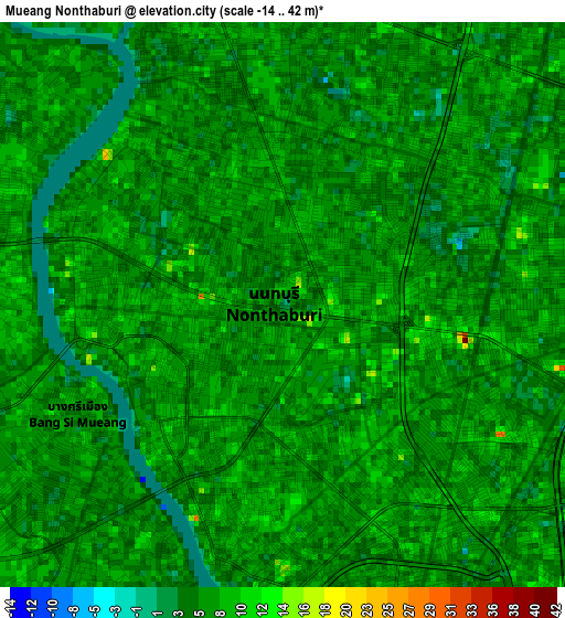 Mueang Nonthaburi elevation map