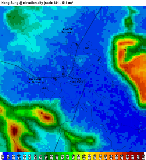 Nong Sung elevation map