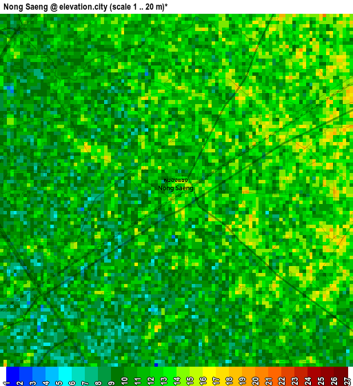 Nong Saeng elevation map