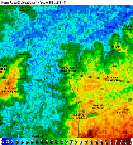 Nong Ruea elevation map