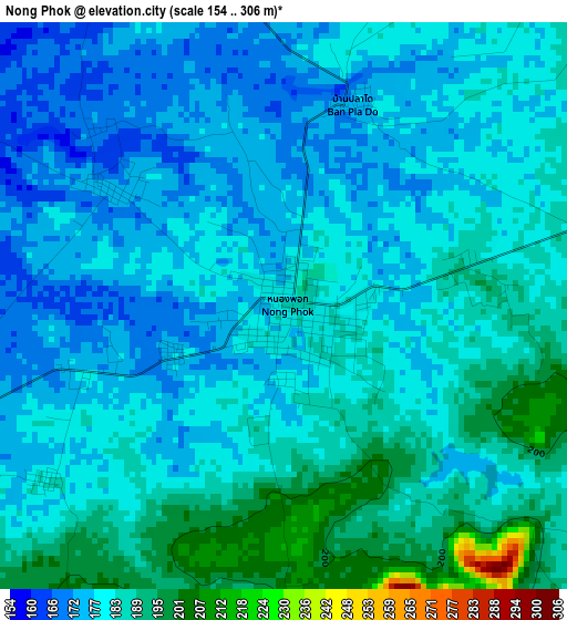 Nong Phok elevation map